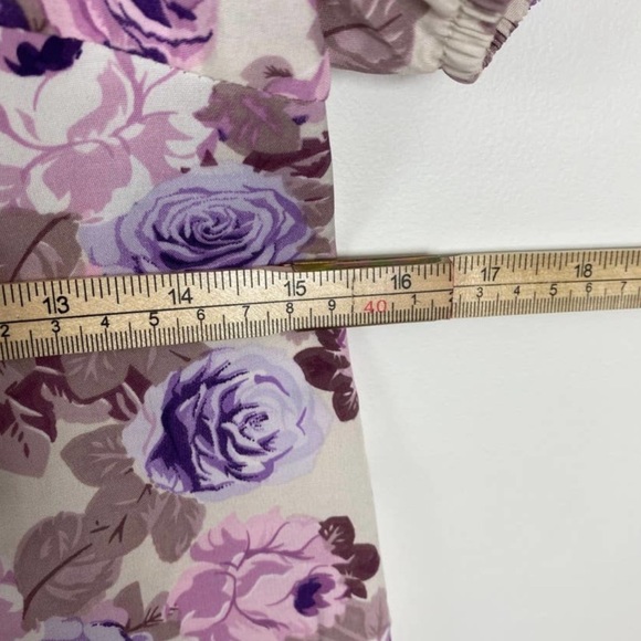 SHEIN VCAY Floral Print Twist Sweetheart Neck Puff Sleeve Bodycon Dress - Picture 8 of 9